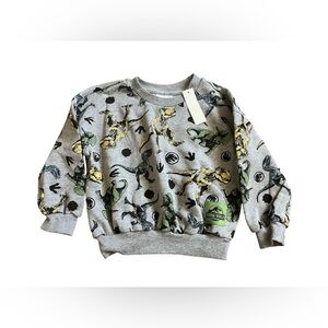 Brand New Toddler Gray Jurassic Park Dinosaur Print Kids Sweatshirt Size 3T NWT